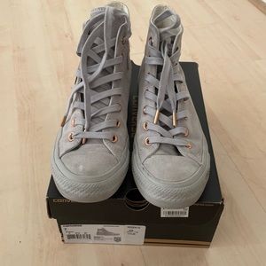 Grey & Rose Gold Suede converse